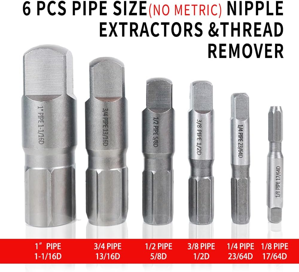 6-Piece Heavy Duty Pipe Extractor Set